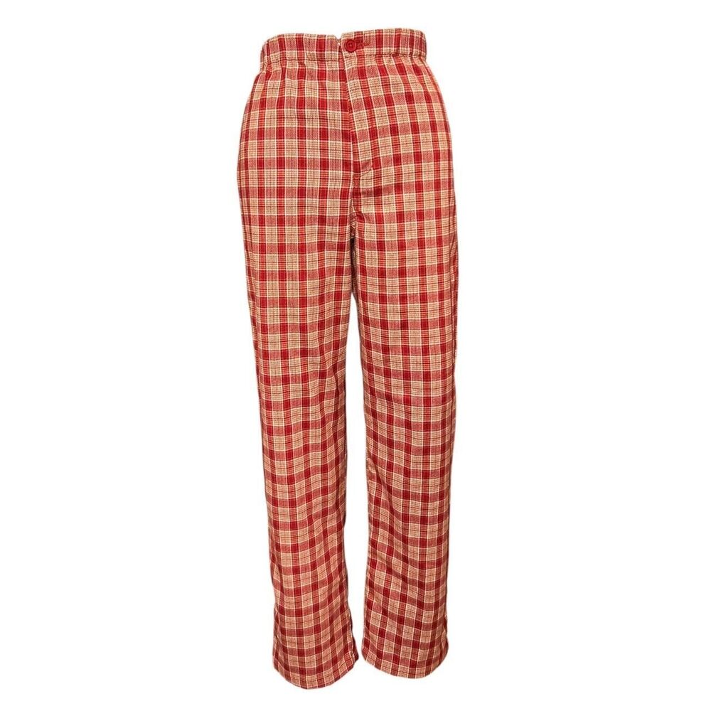 Brandy-melville Women's Red and Cream Trousers
